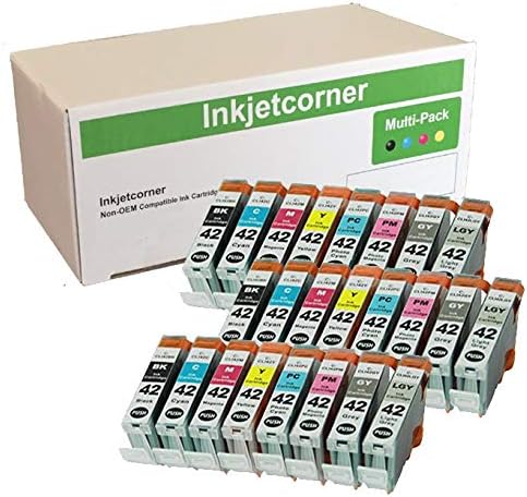 Inkjetcorner Compatible Ink Cartridges Replacement for CLI-42 CLI 42 for use with Pro-100 Pro 100 (3 Black, 3 Cyan, 3 Magenta, 3 Yellow, 3 Photo Cyan, 3 Photo Magenta, 3 Gray, 3 Light Gray, 24-Pack)