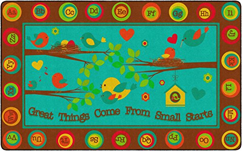 Flagship Carpets Great Things Come from Small Starts Multicolor Rug for Classroom, Home Learning Area Rug, Kids Room Carpet, Playroom Mat, 7'6