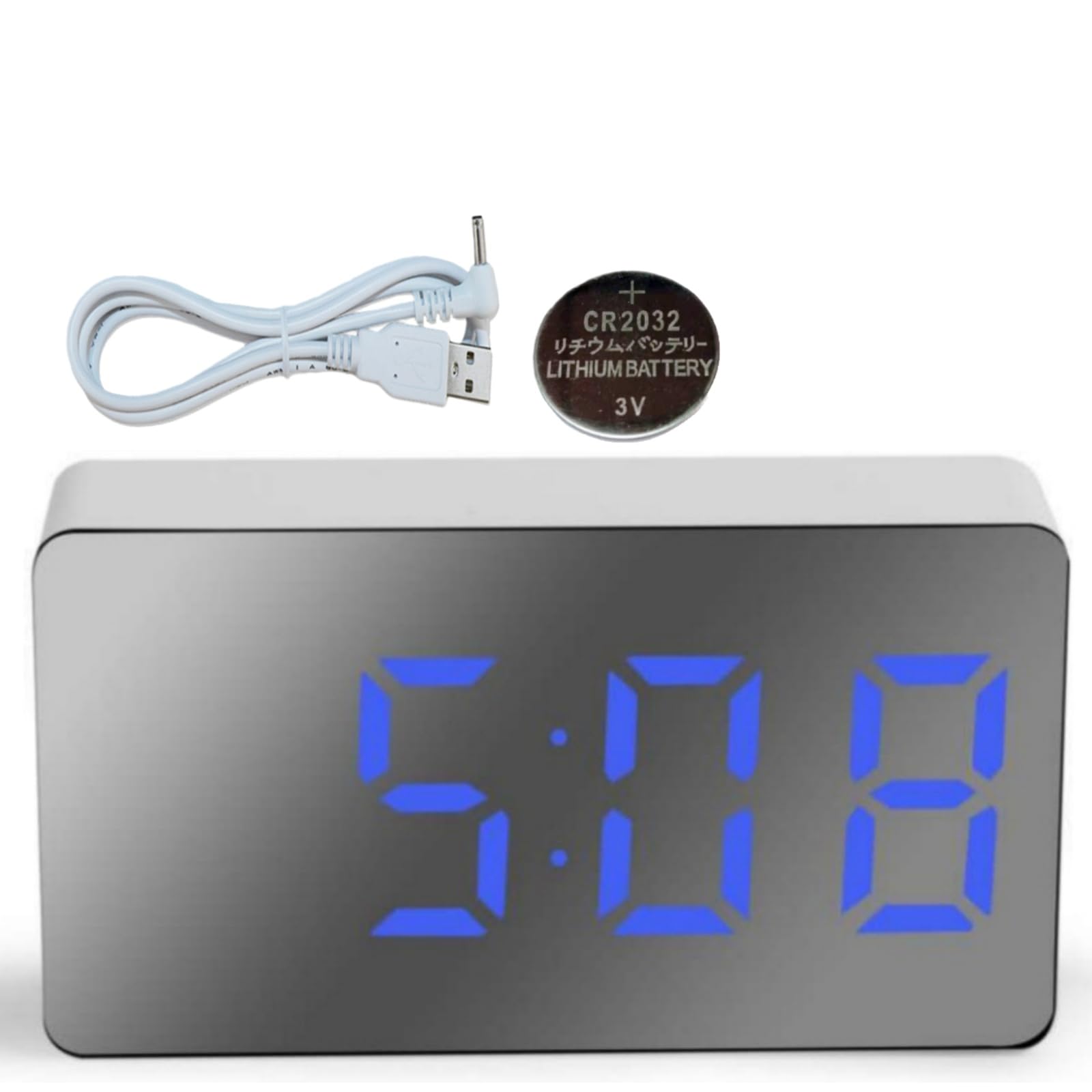 Digital Alarm Clock for Heavy Sleepers, Small Digital Clock,Bedside Alarm Clo/ck with Temperature Display, Battery Operated Travel Cl/ock, Mini LED Desk Cl/ock ,Alarm Cloc/ks for Bedrooms #Blue