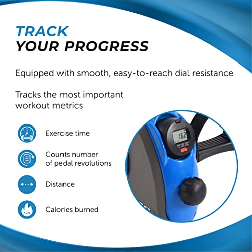 Stamina Mini Exercise Bike With Smooth Pedal System - Portable Pedal Exerciser - Cardio Equipment Fitness Bike - Stationary Bike For Home Workout - Blue #TOP5