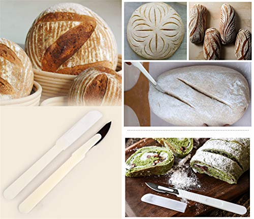 Doyolla (Set Of 2 Nonstick Perforated French Baguette Pans For Baking 15”X6.3” Carbon Steel 2 Loaf, W/Bread Lame,Dough Scraper For Professional&Home Bakers,Cooking Oven Toaster Pan,Bread Baker's Tray #TOP5