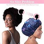 3 Pack Extra Large Double Layer Adjustable Shower Caps for Women, Waterproof Exterior & EVA Lining, Oversized Design for All Hair Lengths - Image 2