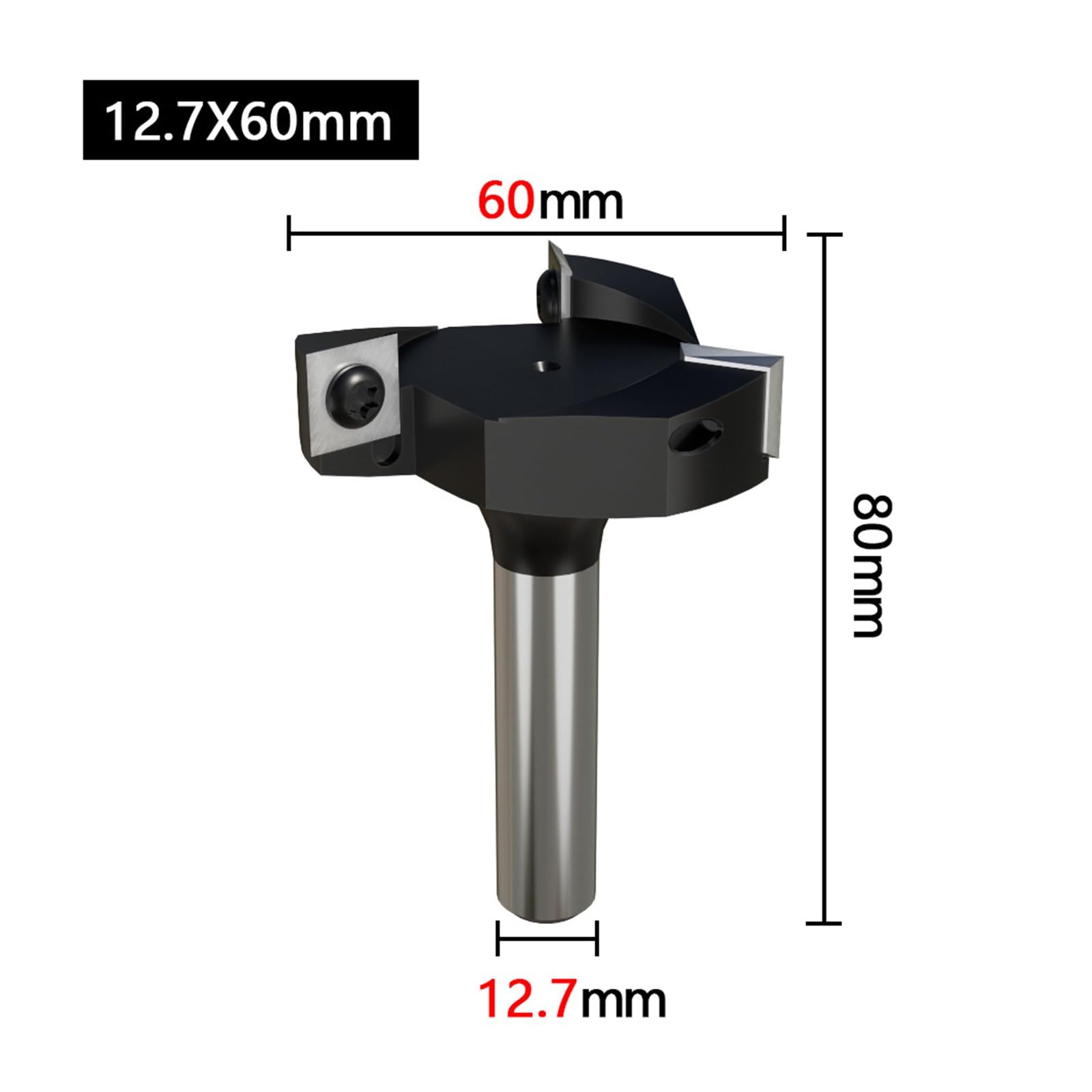 1/3 sztuk 3-flet strugarka do drewna Bit 37mm 59mm 60mm średnica cięcia 8mm 12mm Shank Spoilboard frezowanie powierzchni wkładka płyta węglikowa(12.7mm)