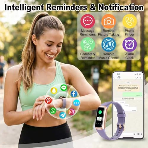 Image of Fitness Tracker, 2026 Smart Band with Heart Rate & Activity Tracker, IP67 Waterproof Smartwatch with Sleep Tracking & Step Counter for Men Women, Orchid Purple