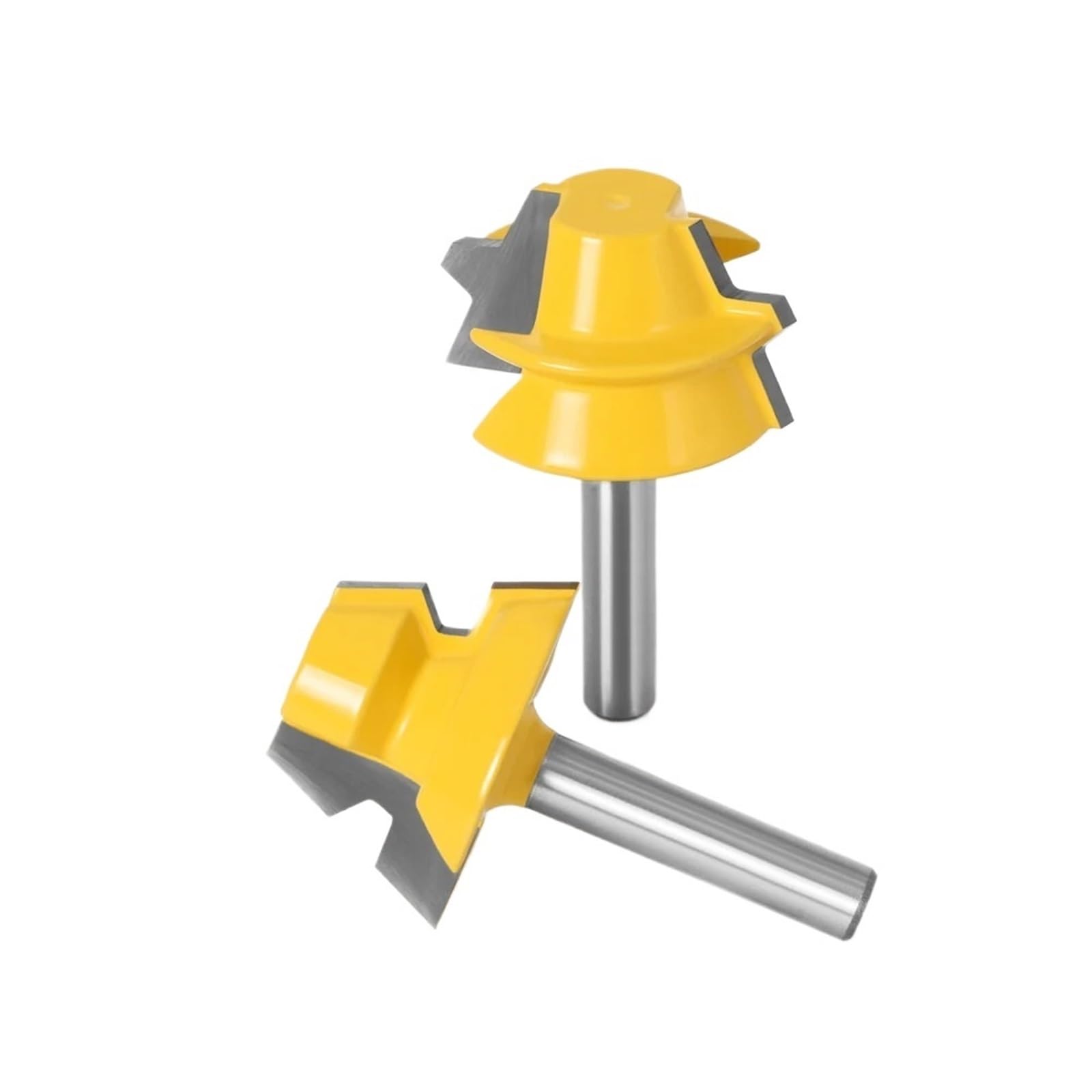 2 szt. Lock Miter Router 22,5 stopni, frez stolarski, 12 mm, trzpień 8 mm, do drewna, trzpień 8 mm (trzpień 8 mm)