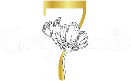 Miniatura 2 de Crafter's Companion Gemini Foilpress - Troquel y sello de papel de aluminio con número 7, color plateado