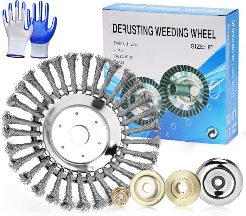 Nutmanel Spazzola Decespugliatore, Spazzola per Erbacce, Spazzola per Decespugliatore Universale, Spazzola per Diserbanti Spazzola Erbacce Disco, 200 x 25,4 mm, Rimuove Facilmente le Erbacce Muschio