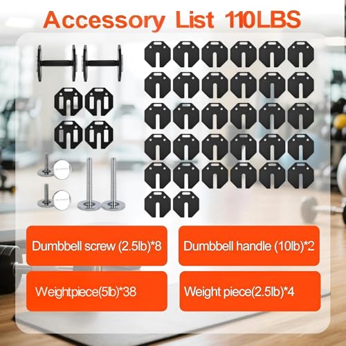 Image of Adjustable Dumbbells Set,Quick Adjust Weight Set for Home Gym Pair