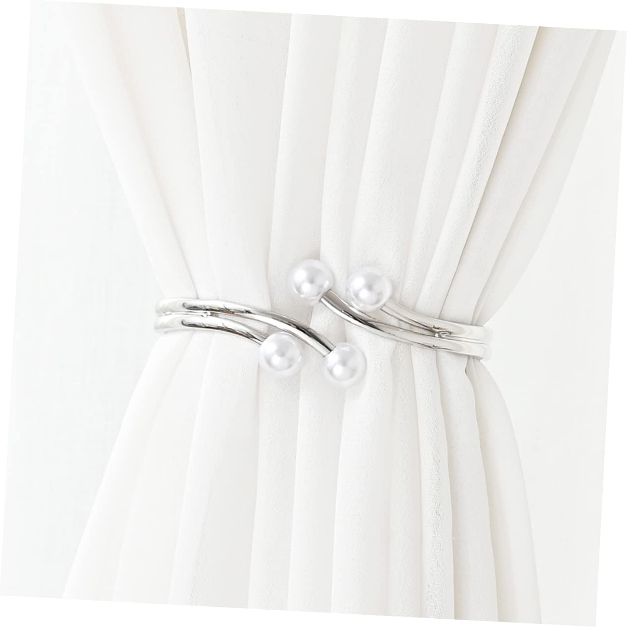 TOPBATHY 8pièces Anneaux Décoratifs Perles pour Rideaux Clips Métalliques à Nouer Accessoires De Décoration pour Fenêtres Maison