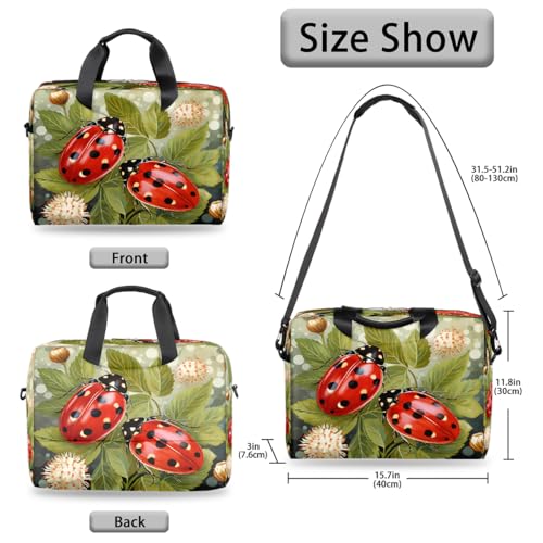 Bolso para portátil 15.6-16 Pulgadas Rojo con diseño floral miniatura 6