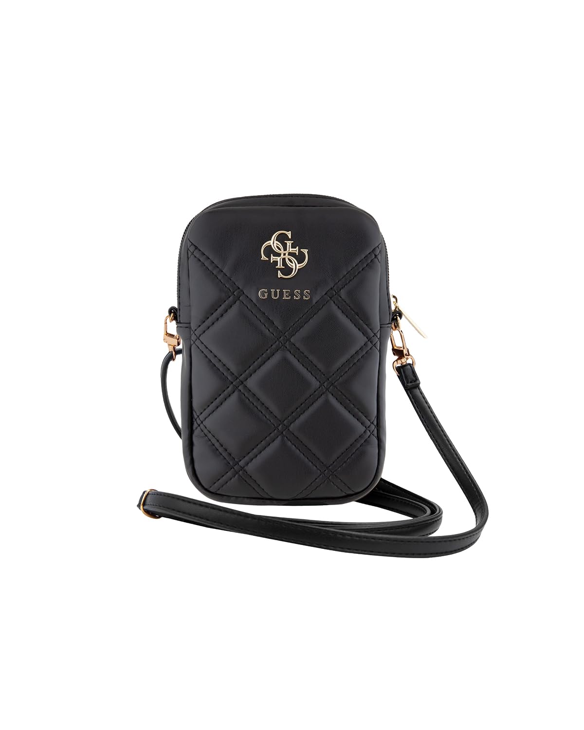 Guess Zip Quilted 4G Handtasche (Schwarz)
