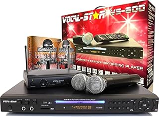Vocal-Star VS-800 Karaoke Machine With 2 Wireless Microphones & 150 Top Songs HDMI / Bluetooth / CDG MP3G / Records Singing / Scores / 4 Microphones Inputs