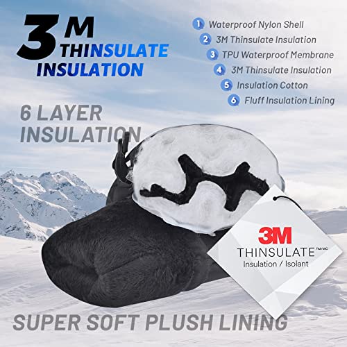 Ski Gloves Waterproof Touchscreen For Men Women Winter Snow Snowboard Gloves Warm Thermal 3M Thinsulate Insulated Black Snowmobile Gloves With Pocket For Extreme Cold Weather Outdoor Windproof X-Large #TOP1