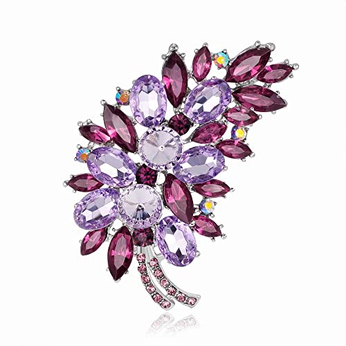 Broche bauhinia strass cristal, le cadeau idéal pour foulard