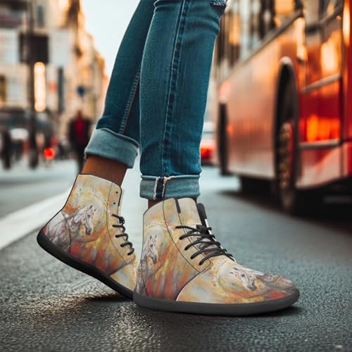 Binienty Mens Wide Width Barefoot Sneakers Classic Fashion High Tops Laces Tennis Walking Shoes Anti Slip4