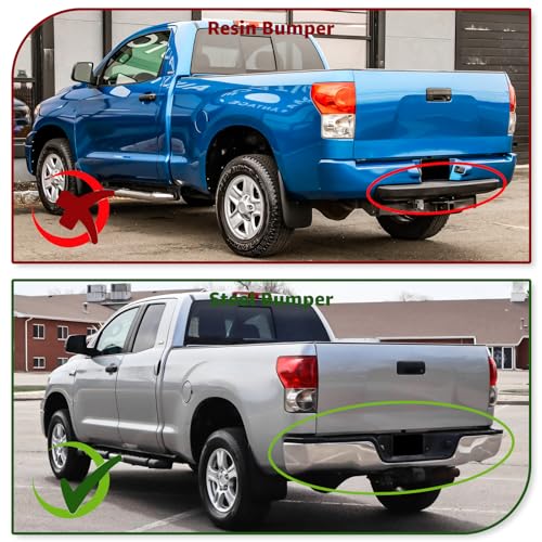 Image of Steel Rear Bumper Assembly Compatible With 2007-2013 Toyota Tundra, | Chrome Bumper W /O Parking Aid Holes