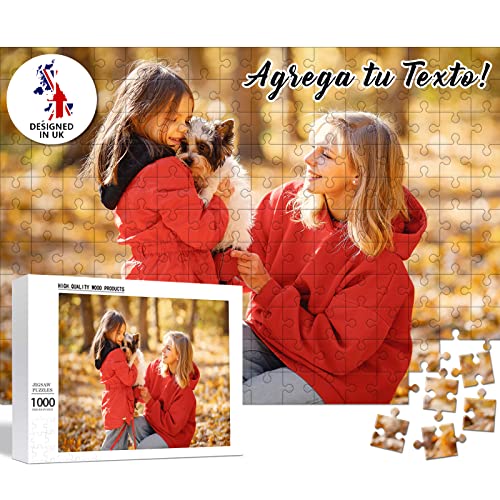 DPDP Puzzle Personalizado con Foto 1000 Piezas | Rompecabezas Personalizable con tu Propia Imagen y Texto | Material: de Madera | Regalo Original con Foto Personalizada (1000 Piezas - 75 x 50 cm) Cover