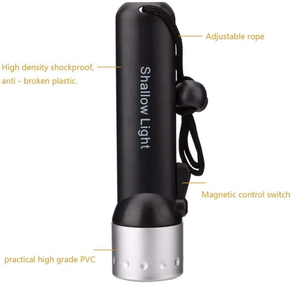 2000LM Q5 LED Waterproof Scuba Diving Diving Flashlight Underwater Flashlight Flashlight (Color : Yellow)(Black) (Black)