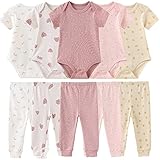 Baby Layette Set Baby Boys' 10-Piece Bodysuits Pants Set Toddler Girl Boy Unisex Baby Gift Sets… Light Khaki
