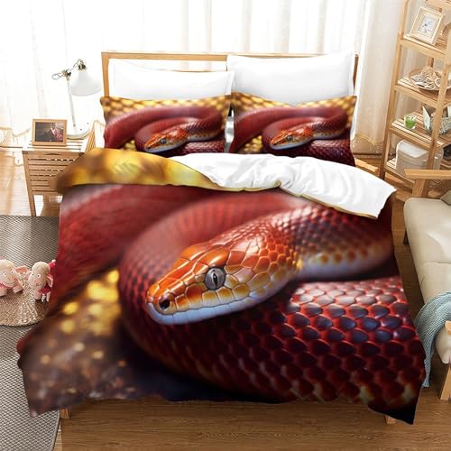 Housse de couette serpent 200x200 cm avec 2 taies d'oreiller en microfibre - 3
