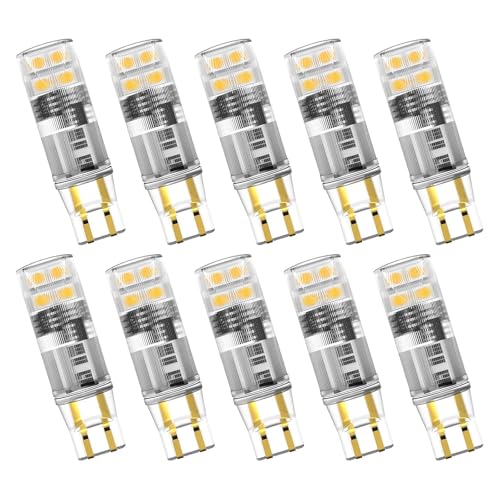 Noobibaba T5 Wedge Base LED Bulb 12V 1.5W T5 T10 Wedge Base LED Landscape Lights for 194 921 T10 7W 11 Watt Landscape Light Bulbs RV Camper Motorhome Dome Light 2700K Warm White 10-Count