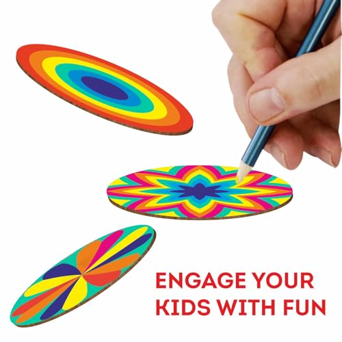 Image of Clapjoy DIY Wooden Doll House & Spinning Top Combo - Miniature Furniture Kit with Free Paint Set | Easy to Assemble | Creative Gift Toy for Kids, Boys & Girls | Build, Paint & Play Craft Set