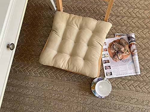 Pack-de-6-Cojines-para-Sillas-de-Exterior-e-Interior-Reversibles-40-x-40-x-7-cm-con-Correas-de-Sujecion-Beige 515VcfDvuyS