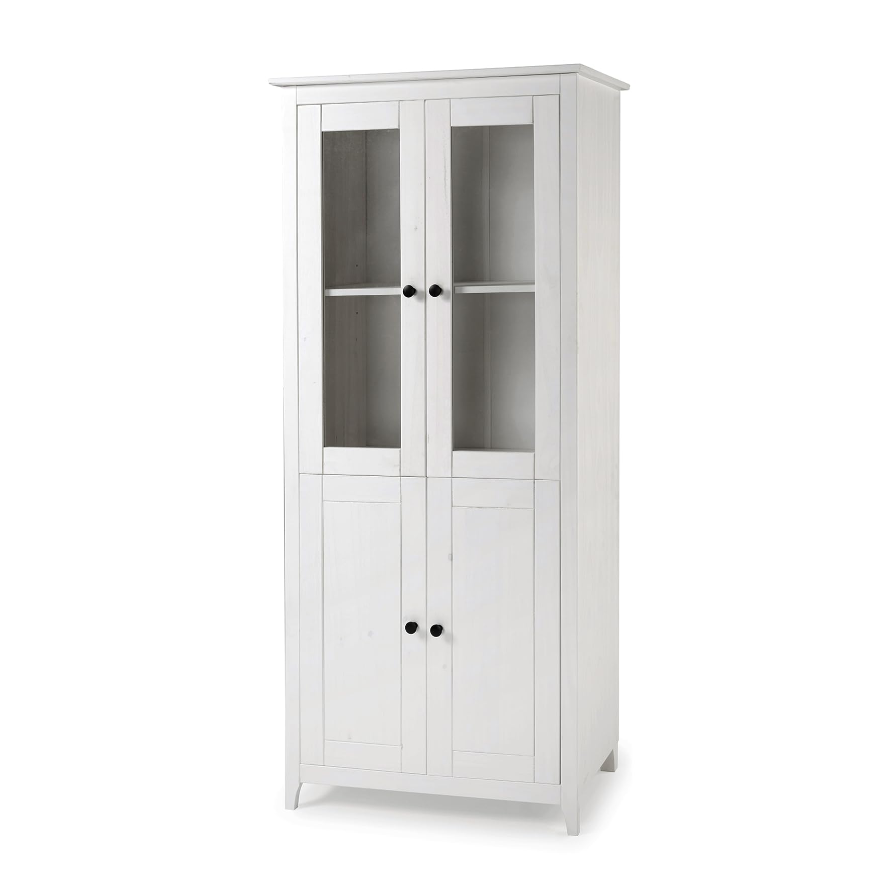 Buyqualia - Vitrina OSMA, 2 Puertas + 2 Puertas. 180x81x35, Blanco Abierto