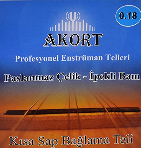 Akort Kısa Sap Bağlama-Saz Teli 0.18 + Tezene Hediye