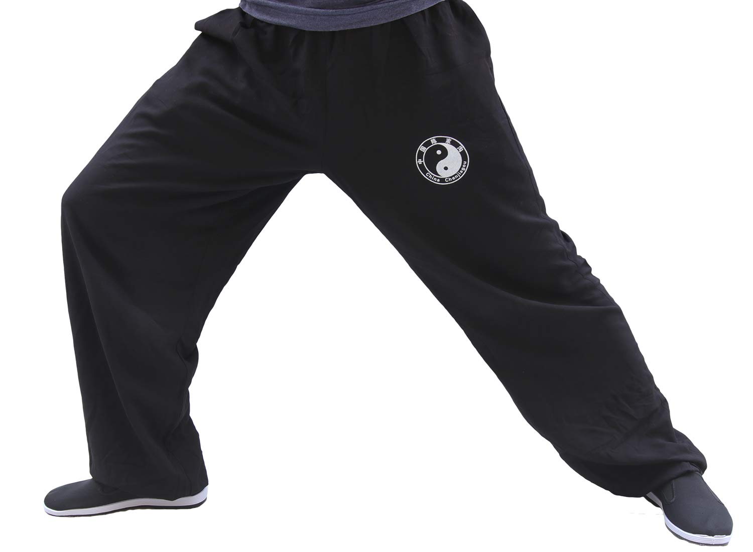 Pantalones de Tai Chi Hombre y Mujer y Niño Pantalones de Yoga Qigong Abierto a los Tobillos Pantalones Kung Fu Wing Chun Artes Marciales Chinas Anchas y Agradables Viscosa - 2 Bolsillos