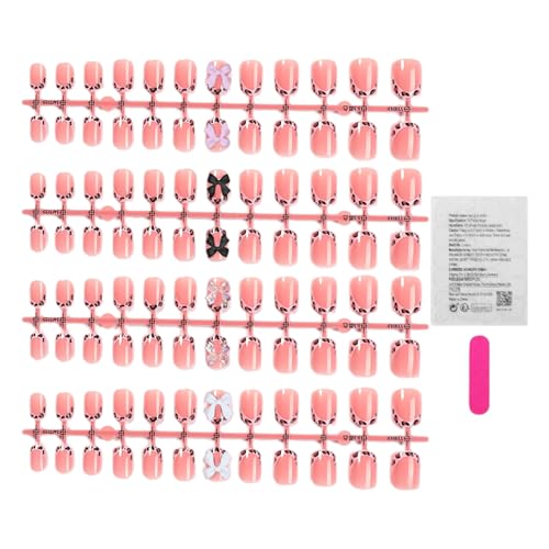 Kit de Uñas de Presión Cortas con Adhesivo - 96 Piezas Artificiales de Cobertura Completa para Decoración de Manicura - Uñas Postizas para Mujer | Regalo para Novia, Madre, Amigas, Familia