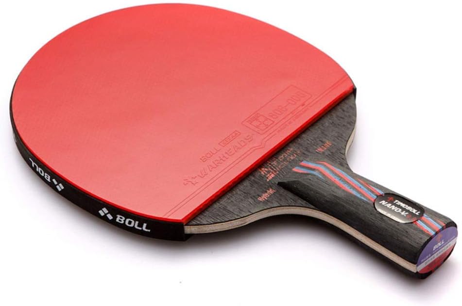 6 Star Table Tennis Bats Offensive Ping Pong Racket Double-Sided Anti-Adhesive Suitable for Intermediate Player/As Shown/Short Handle (As Shown Short Handle)