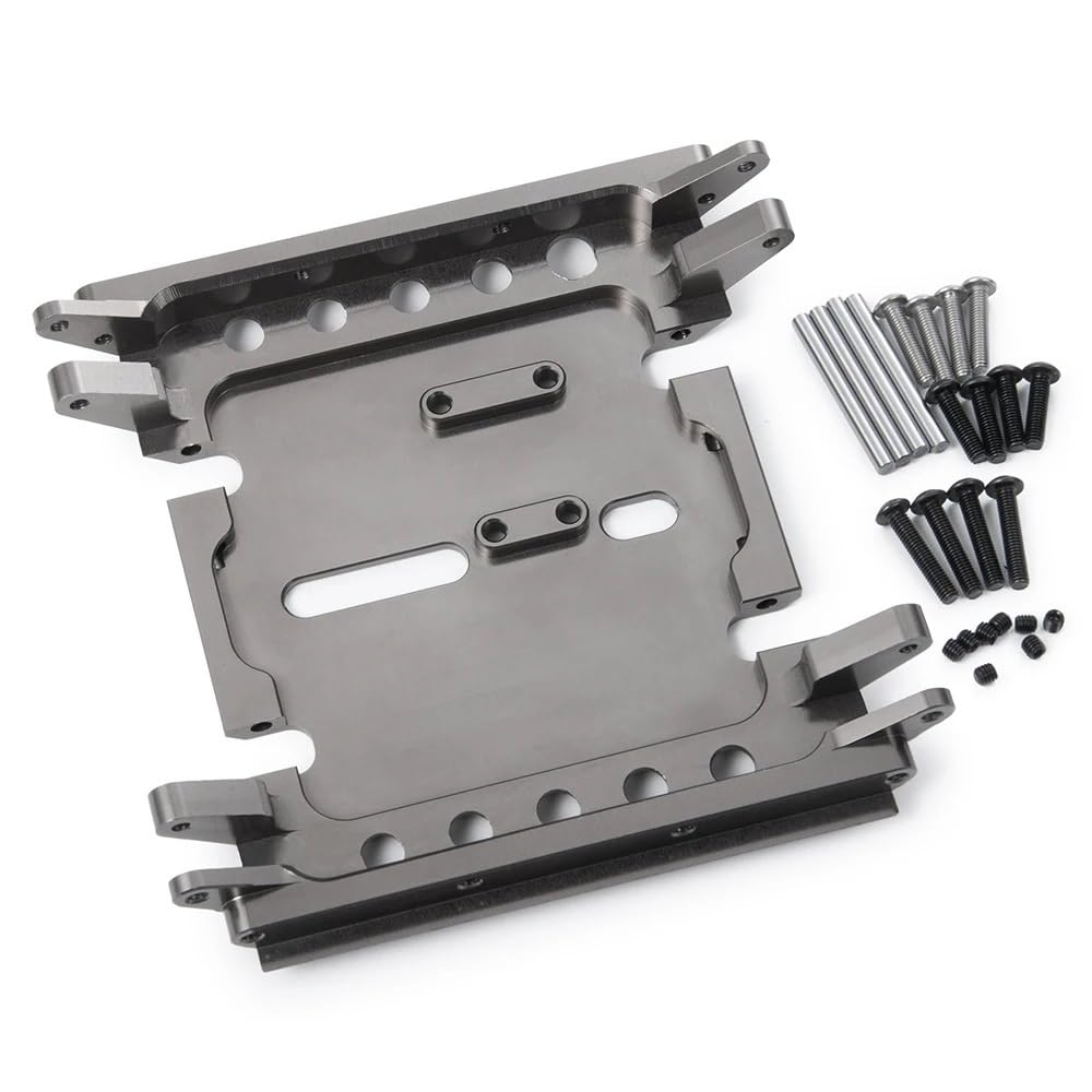 RC Crawler Center Gear Box Skid Plate 1/10 Escala de Aluminio Upgrade Part Compatible con el Coche de Crawl RC 1/10.(Black)