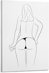 Amazon.com: Abstract Black & White Panties Down Sexy Ass Girl Artistic