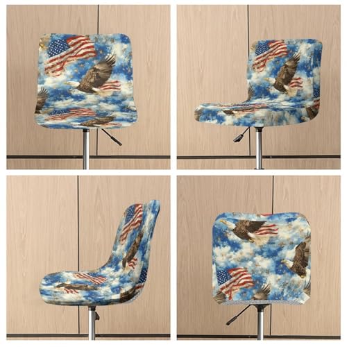 Image of American Eagle Bar Stool Covers for Dinning Room Chairs Set of 4 Bar Stool Covers Waterproof Slip Resistant Dining Room Seat Cover Universal Size