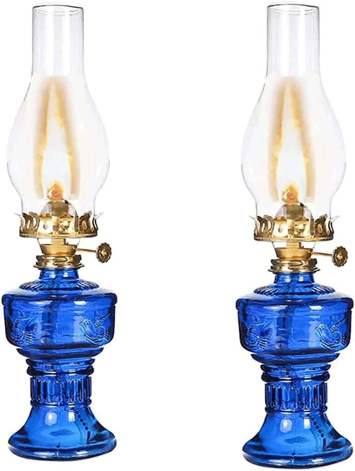 13 Inch Kerosene Lamp with Hurricane Lamp Clear Glass Kerosene Oil Lamp Indoor Outdoor Camping Lamp Oil Lamps