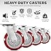 Castrek 6 Inch Caster Wheels Heavy Duty Casters Set of 4 (6000lbs Load Capacity) Lockable Cart Wheels with Brakes, 360 Degree Rotatable - Ideal Caster for Cart, Furniture and Workbench (4 x Brakes)