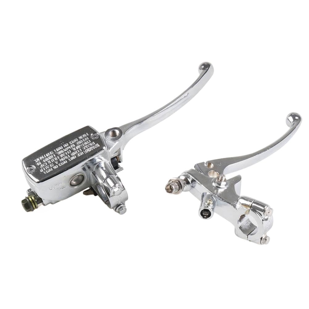 Motorcycle 7/8 Inch 22MM Handlebar Master Cylinder Hydraulic Brake Control with Clutch Lever(Silver)