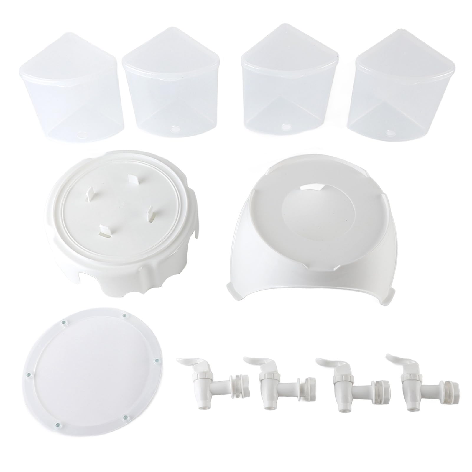 Acouto Dispensador de Bebidas Giratorio de Gran Capacidad con 4 Rejillas – Dispensador de Bebidas de Plástico Desmontable para de Giratorio de con 4 Rejillas de Contenedor