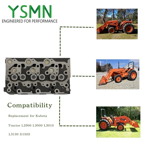 Image of Engine Cylinder Head Kits Replacement for Kubota Tractor L2900 L3000 L3010 L3130 D1503