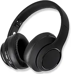 Fone de Ouvido Bluetooth 5.3 On-ear. Cancelamento de Ruído e Regulavel para Corridas e Academia, Headphone Sem Fio com Microfone Integrado Confortavel e Dobravel Compativel com Android e IOS. (Preto)