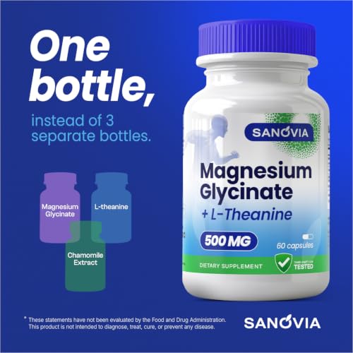 Sanovia Magnesium Glycinate & L-Theanine Sleep Supplement