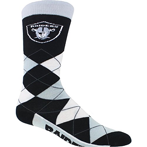 NFL Oakland Raiders Argyle Unisex Crew Cut Socks - One Size Fits Most