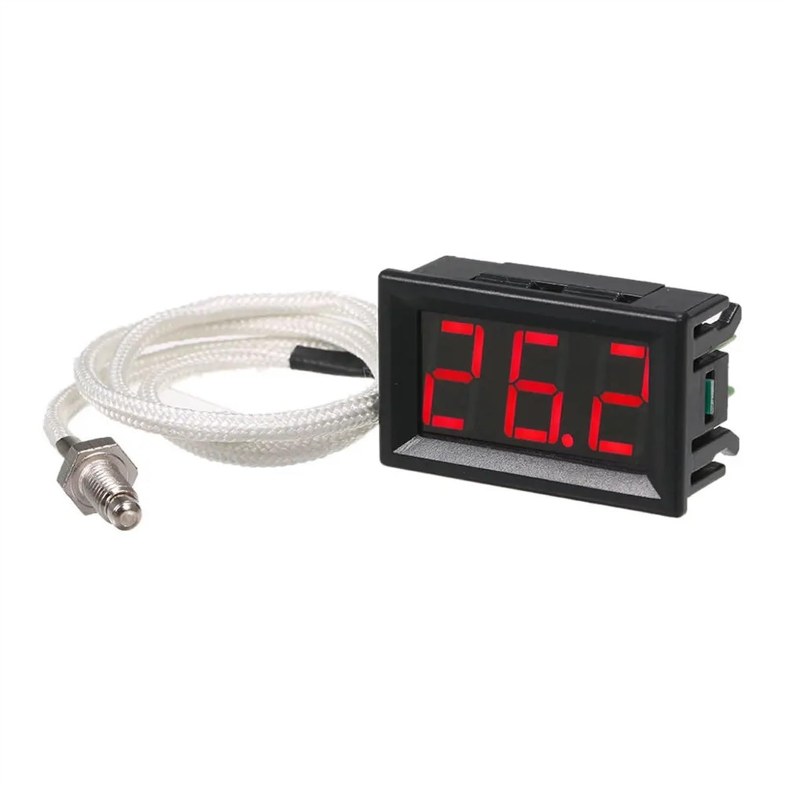 Przemysłowy termometr wysokotemperaturowy typu K M6, 12 V, cyfrowy miernik temperatury, tester -30-800 stopni (Kolor : czerwony)