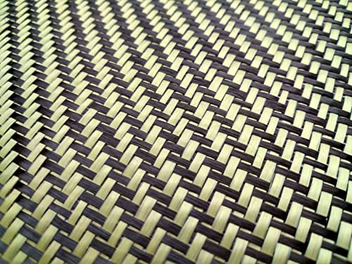 GatherTOOL 1M Width Carbon Fiber Yellow Kevlar Mixed Fabric 2x2 Twill Carbon Kevlar Cloth Aramid Fiber 20