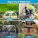 POPOSOAP Solar Fountain Pump with 3600mAh Battery Backup, 8W Solar Powered Bird Bath Fountain with Dry-run Protection & Double-layer Nozzles 5Ft Tubing for Pond, Bird Bath, Backyard Water Feature