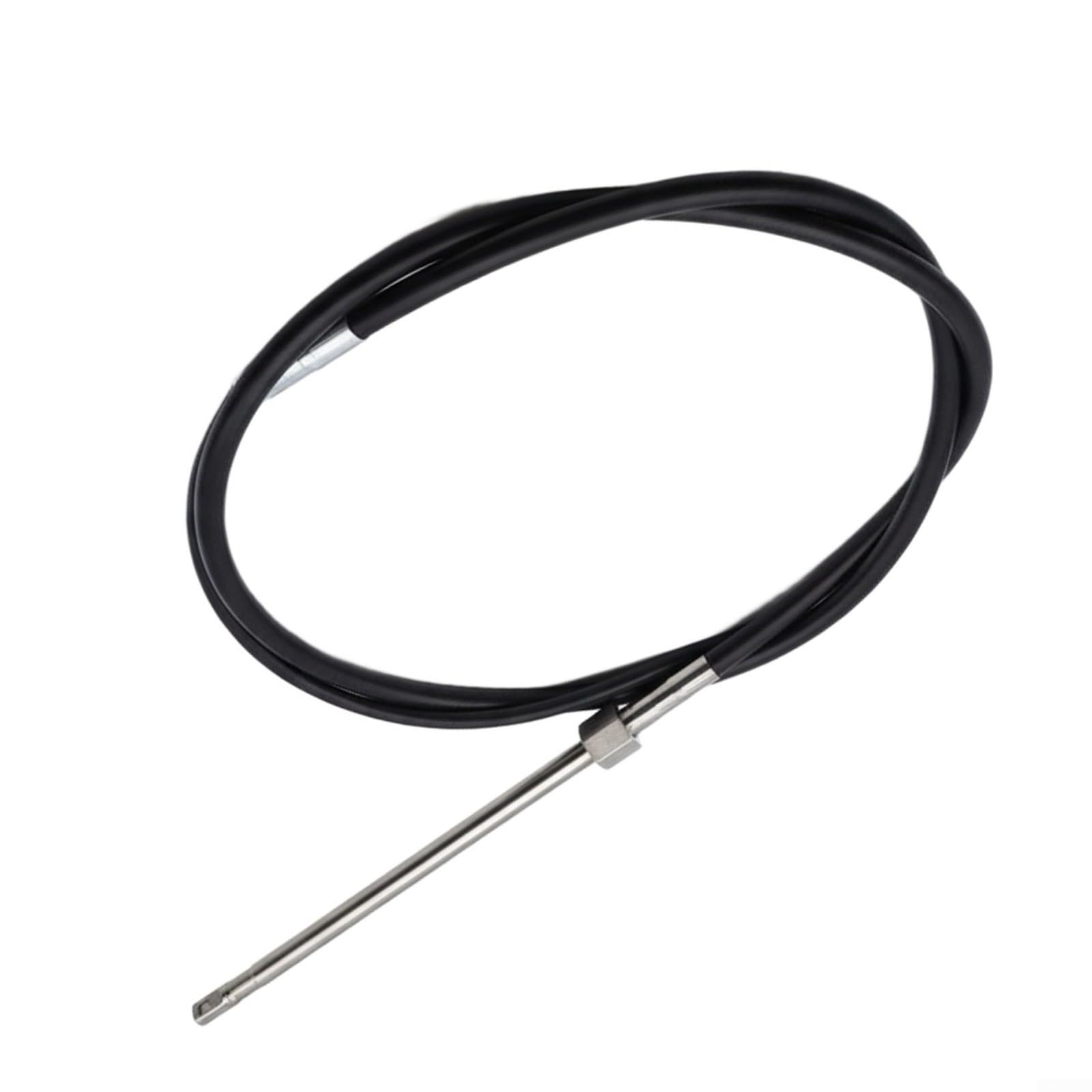 Cable de dirección de barco de grado marino, kit de timón fuera de borda giratorio para funda para pesca lanchas inflables negro (12 pies)