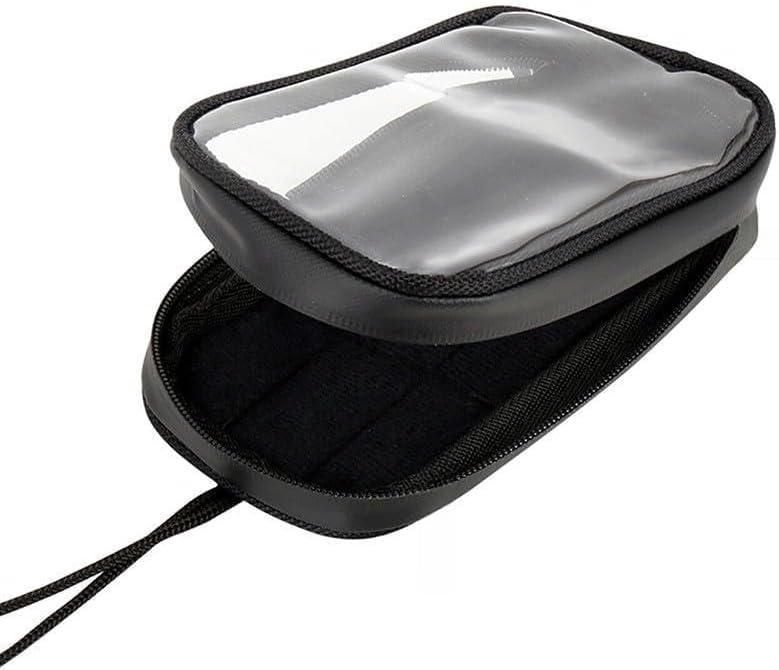 Motorcycle Tank Bags With 7 Strong Magnet, Waterproof PU Leather Fuel Bag With Clear GPS Phone Window And Headphones Ports, Fits For Metal Gas Tank