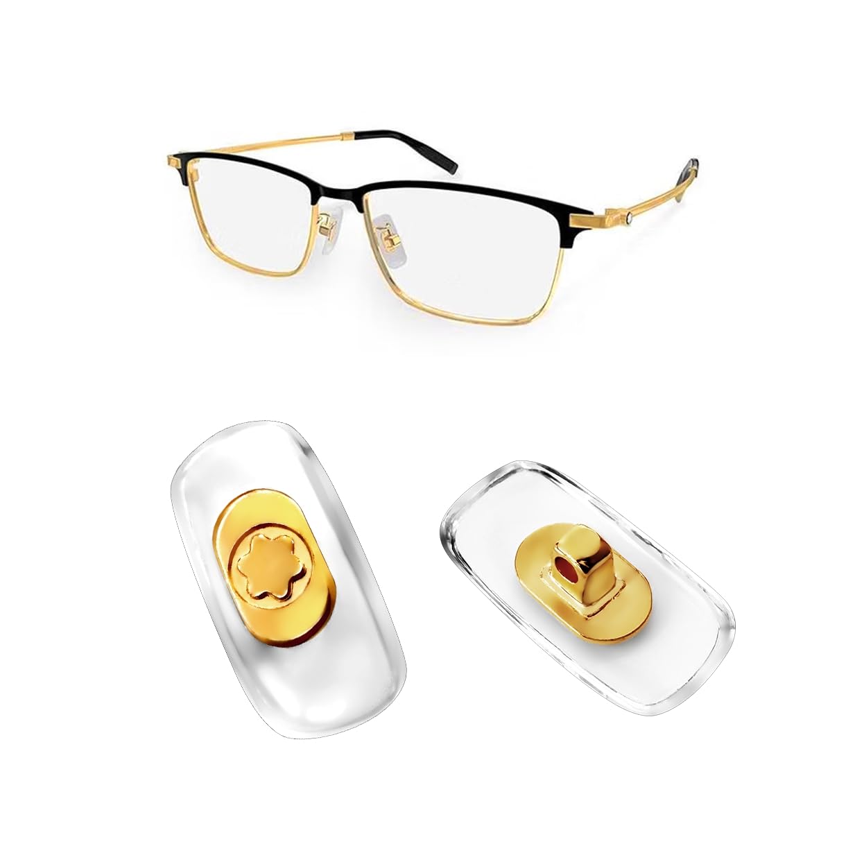小物 moseyec SHIFT FRAME GLASS GOLD Replacement Screw-in Nose Pads for MontBlanc Eyeglasses Sunglasses