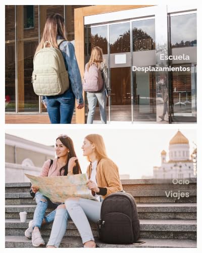 Miniatura 7 de bagsmart Mochila para portátil para mujer, mochila acolchada diaria, bolsa impermeable para portátil de 15,6 pulgadas, viaje universitario
